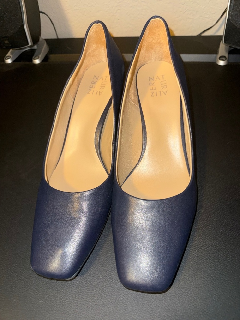 Naturalizer Womens navy blue Karina Square Toe Pump  Sz 13m